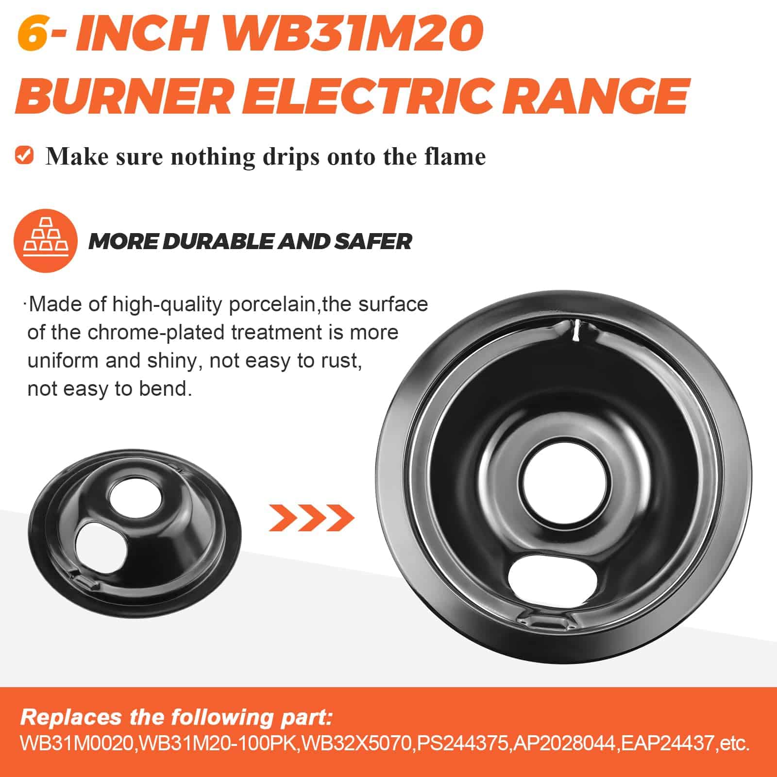 Beaquicy WB31M19 WB31M20 Juego de 4 bandejas de goteo para - Imagen 4