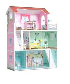 Casa de muñecas de madera rosada Milliard para niños con