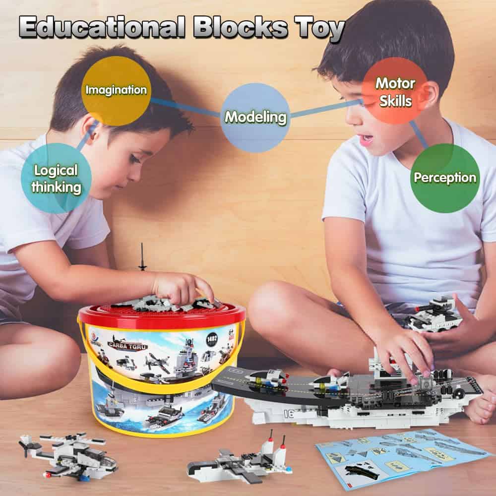 Set de bloques de construcción de portaaviones, juegos de - Imagen 3