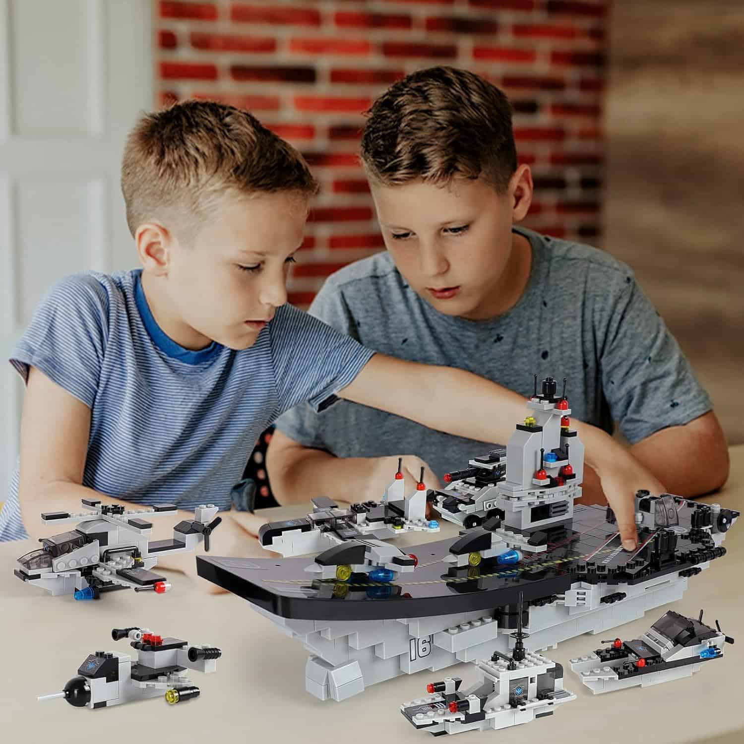 Set de bloques de construcción de portaaviones, juegos de - Imagen 5