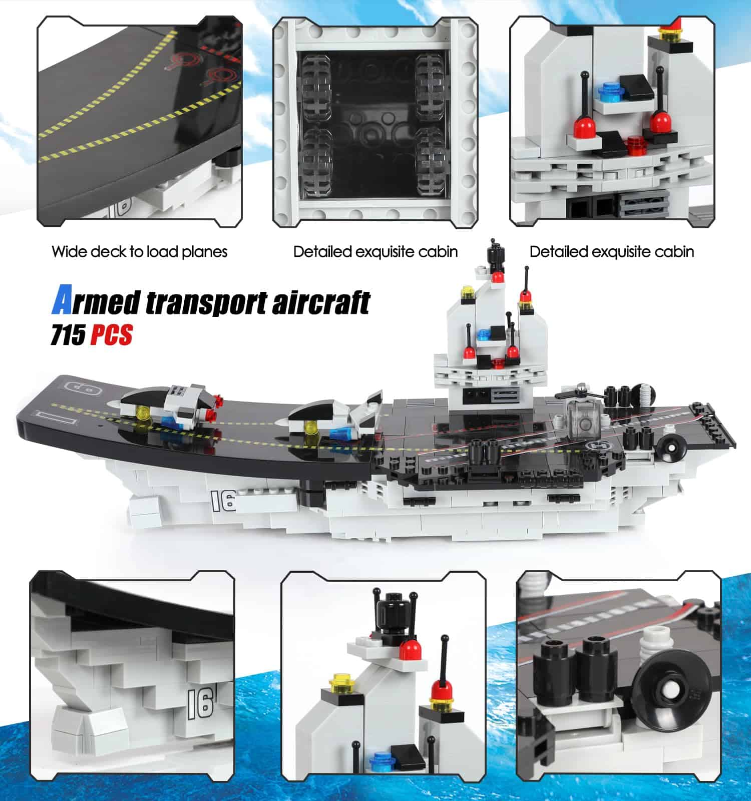 Set de bloques de construcción de portaaviones, juegos de - Imagen 7