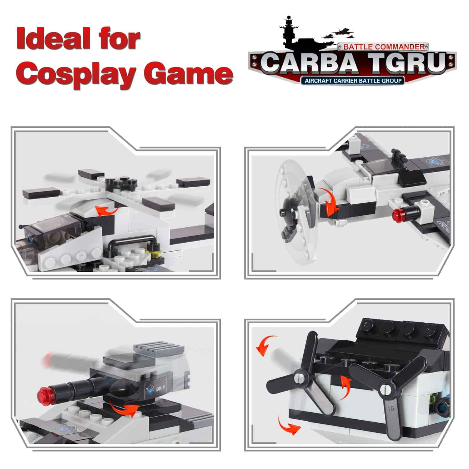 Set de bloques de construcción de portaaviones, juegos de - Imagen 8