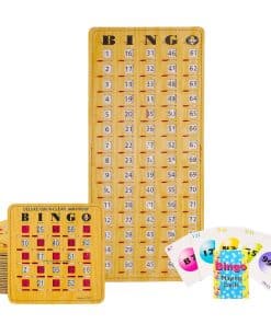 MR CHIPS Cartones de Bingo a Prueba de Atascos -de Madera