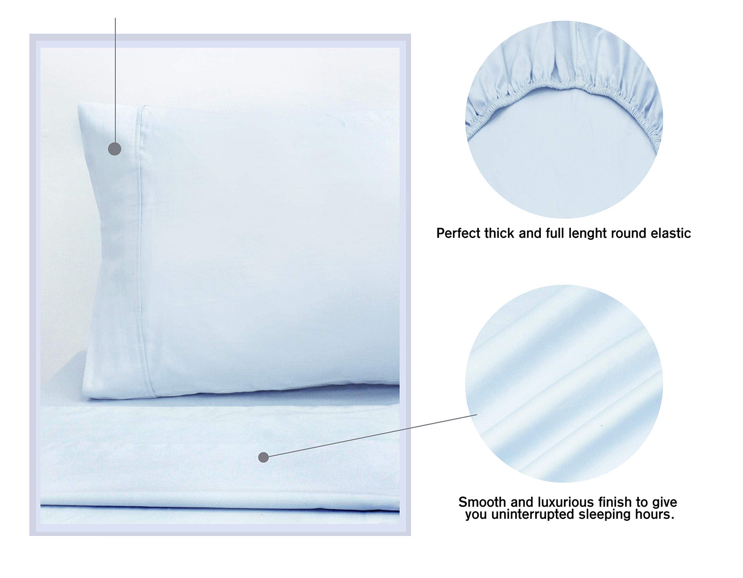 Juego de Sábanas Premium COTTON CRAFT - -Azul Claro - Imagen 3