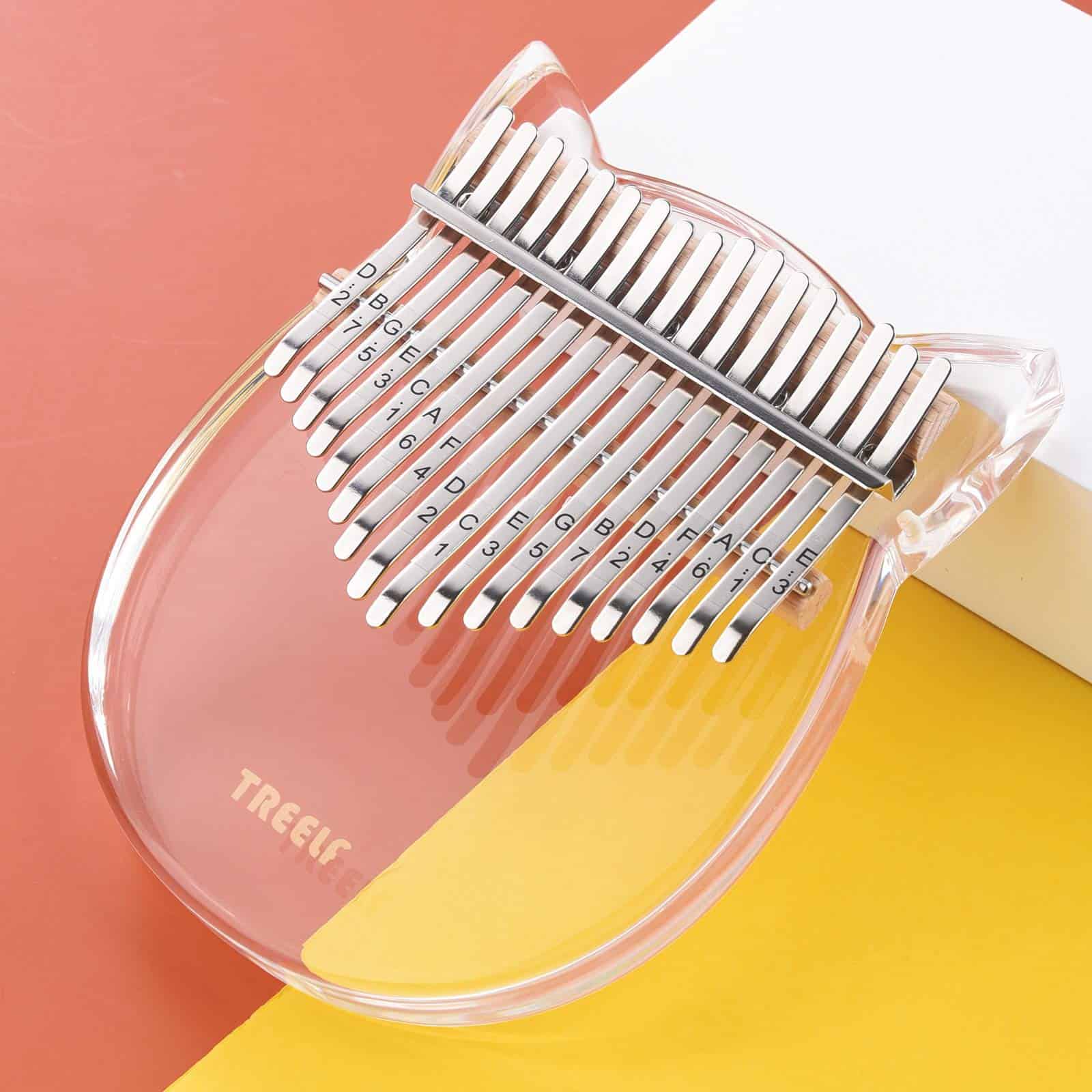 Kalimba TREELF 17 Keys Cute Cat Acrylic Thumb Piano Mbira - Imagen 6