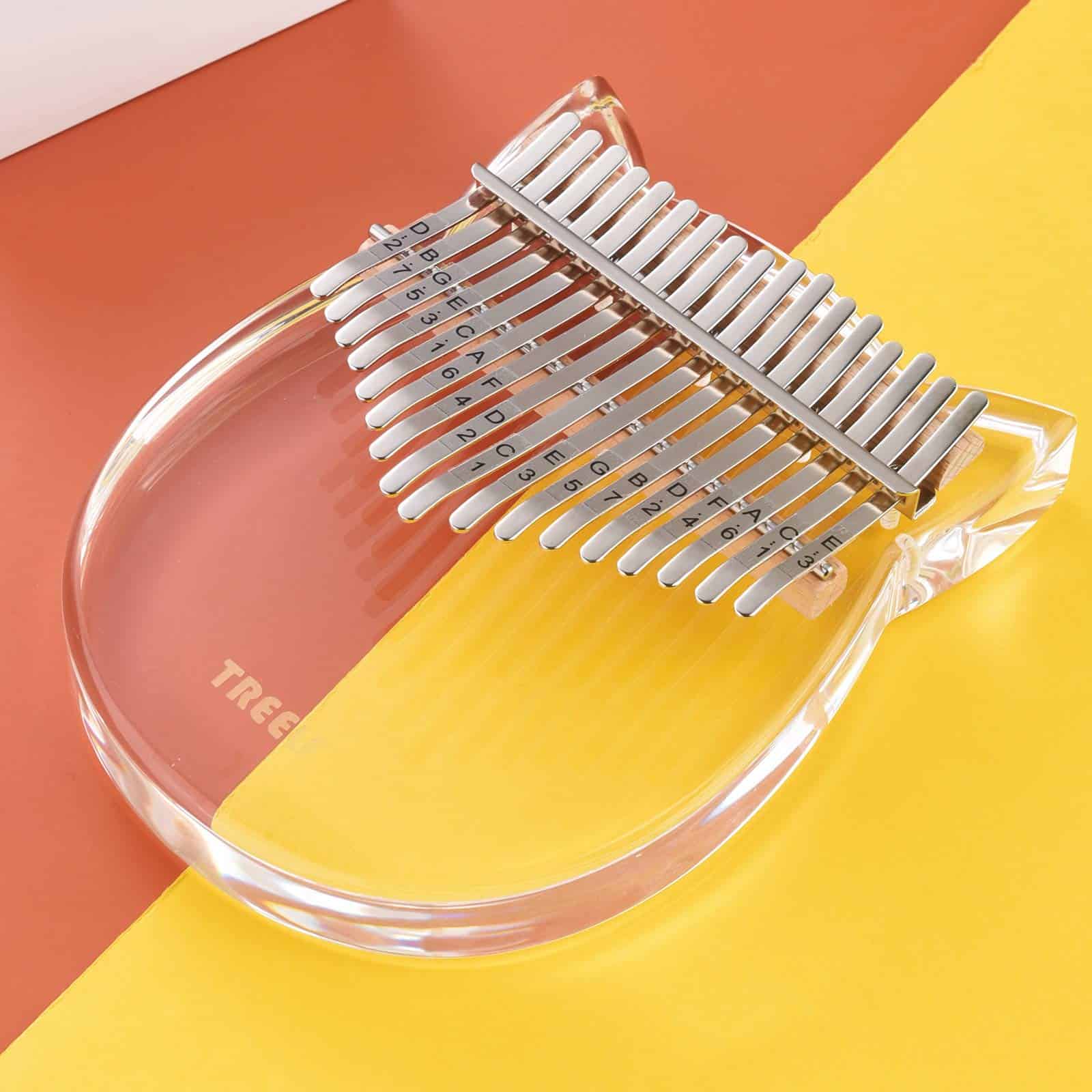 Kalimba TREELF 17 Keys Cute Cat Acrylic Thumb Piano Mbira - Imagen 5
