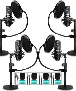 Paquete de 4 micrófonos de condensador cardioides