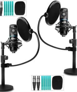 Movo PodPak2T Paquete de 2 Micrófonos de Condensador XLR