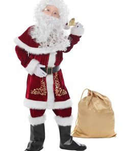 Disfraz de Papá Noel para Niños 12pcs Set Traje de Santa