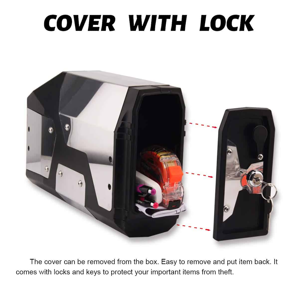 Caja lateral para motocicletas de acero inoxidable con caja - Imagen 4