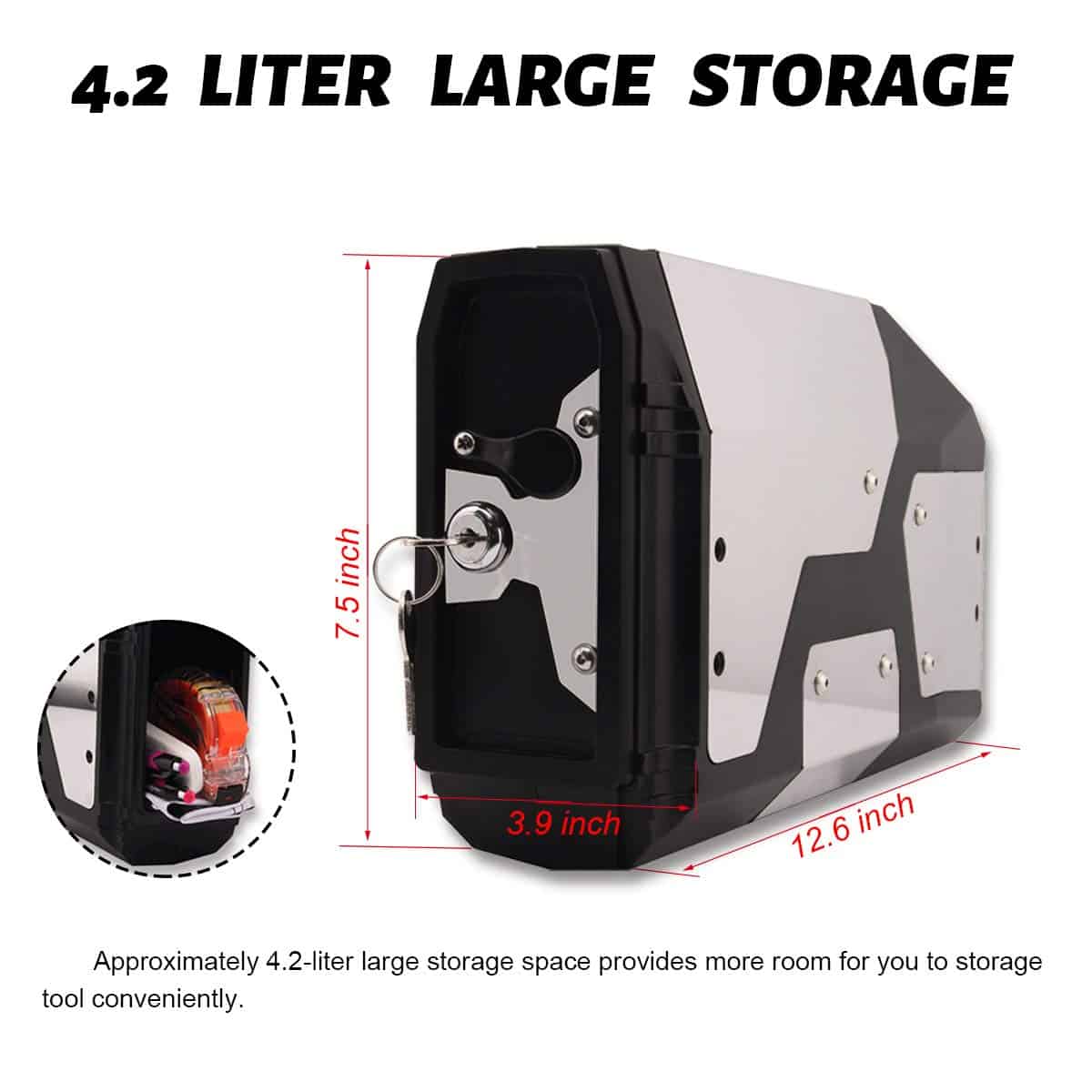 Caja lateral para motocicletas de acero inoxidable con caja - Imagen 5