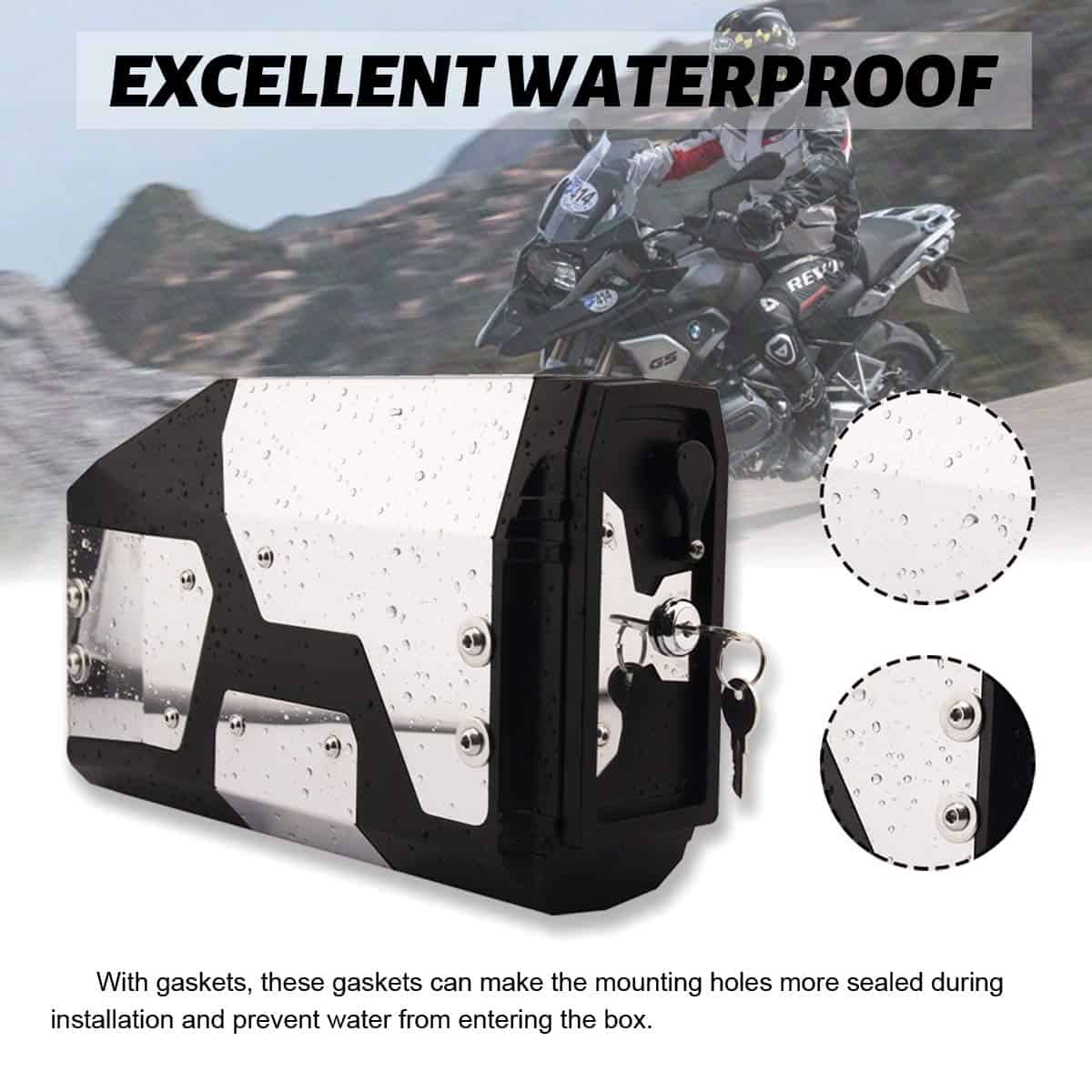 Caja lateral para motocicletas de acero inoxidable con caja - Imagen 3