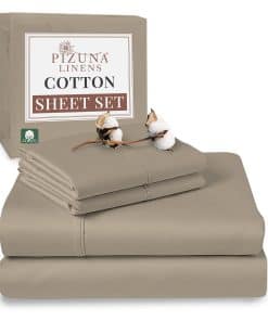 Juego de sábanas de algodón Pizuna puro 100% tamaño King,