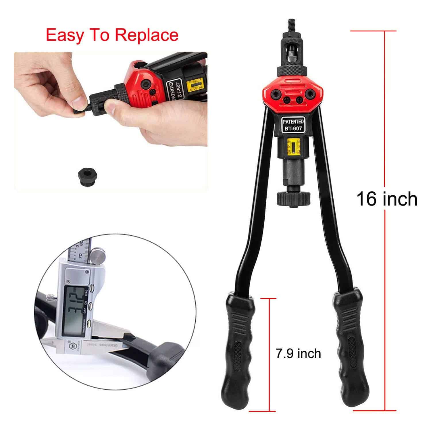 Herramienta profesional para remachar tuercas ZSY de 16", - Imagen 3