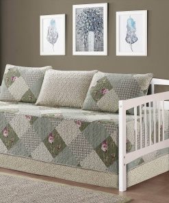 Set de Colcha Acolchada de 5 Piezas para Cama de Día Patrón