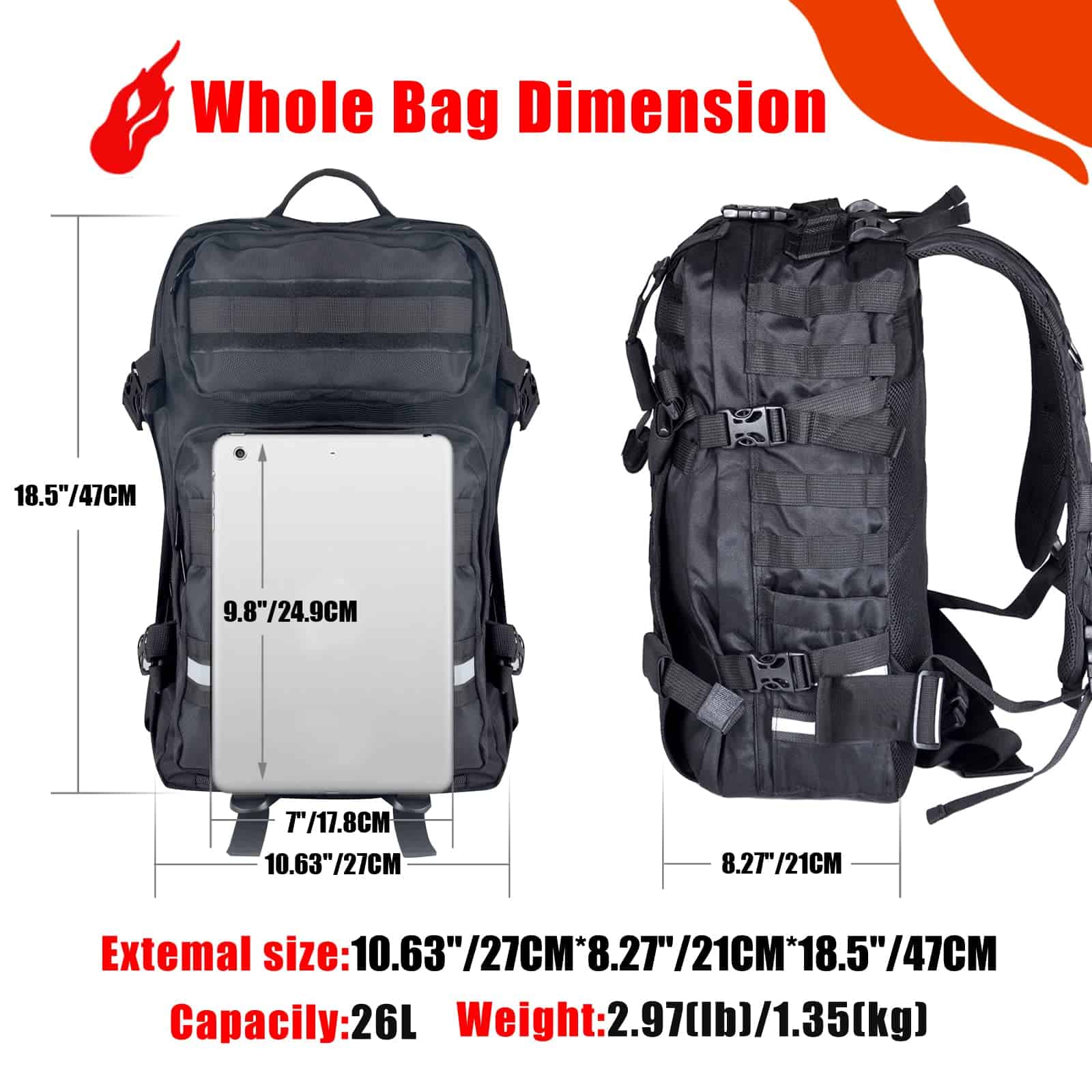 Mochila para Casco de Motocicleta Goldfire para Hombres - Imagen 3