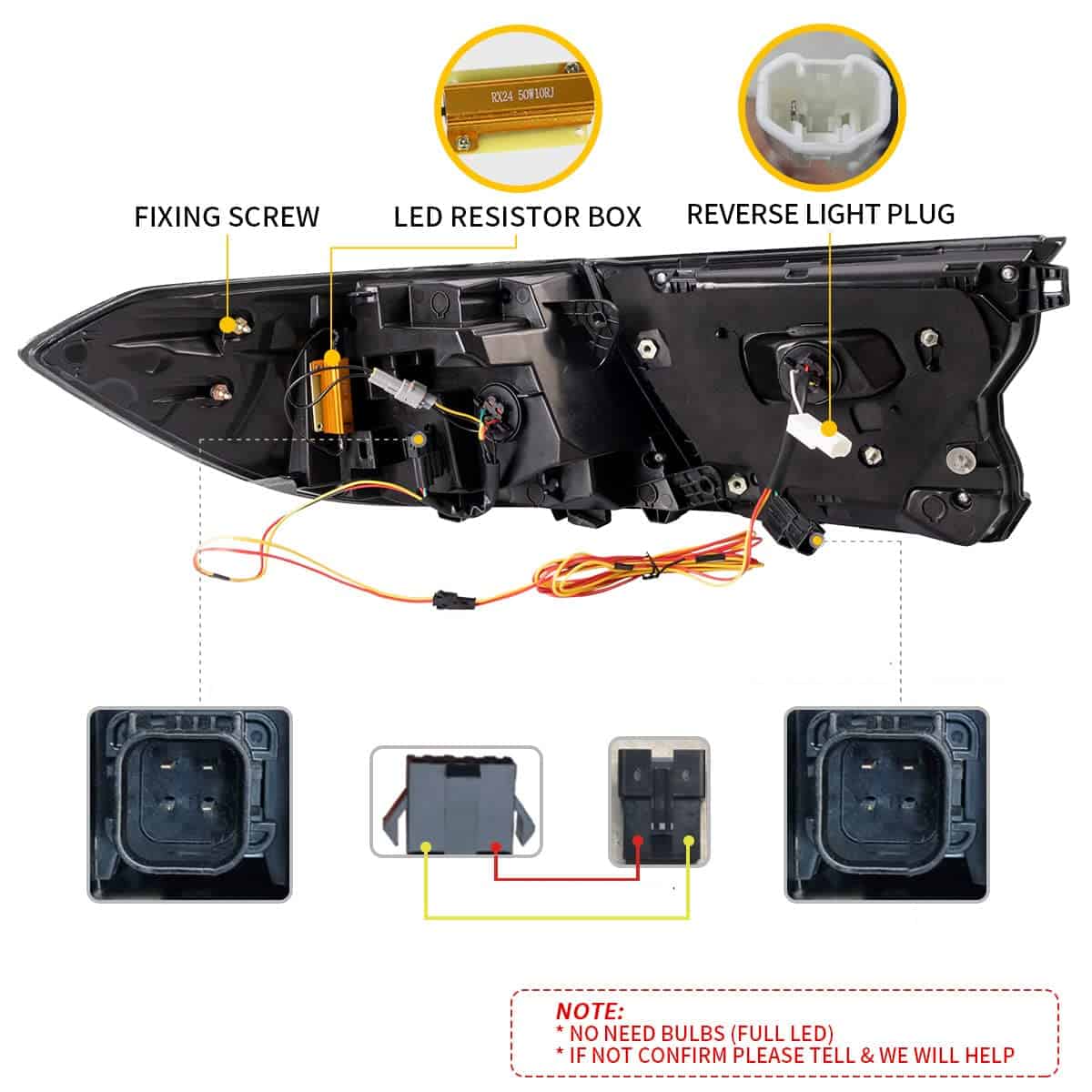 VLAND Faros Traseros LED Ahumados Compatibles con [Honda - Imagen 8