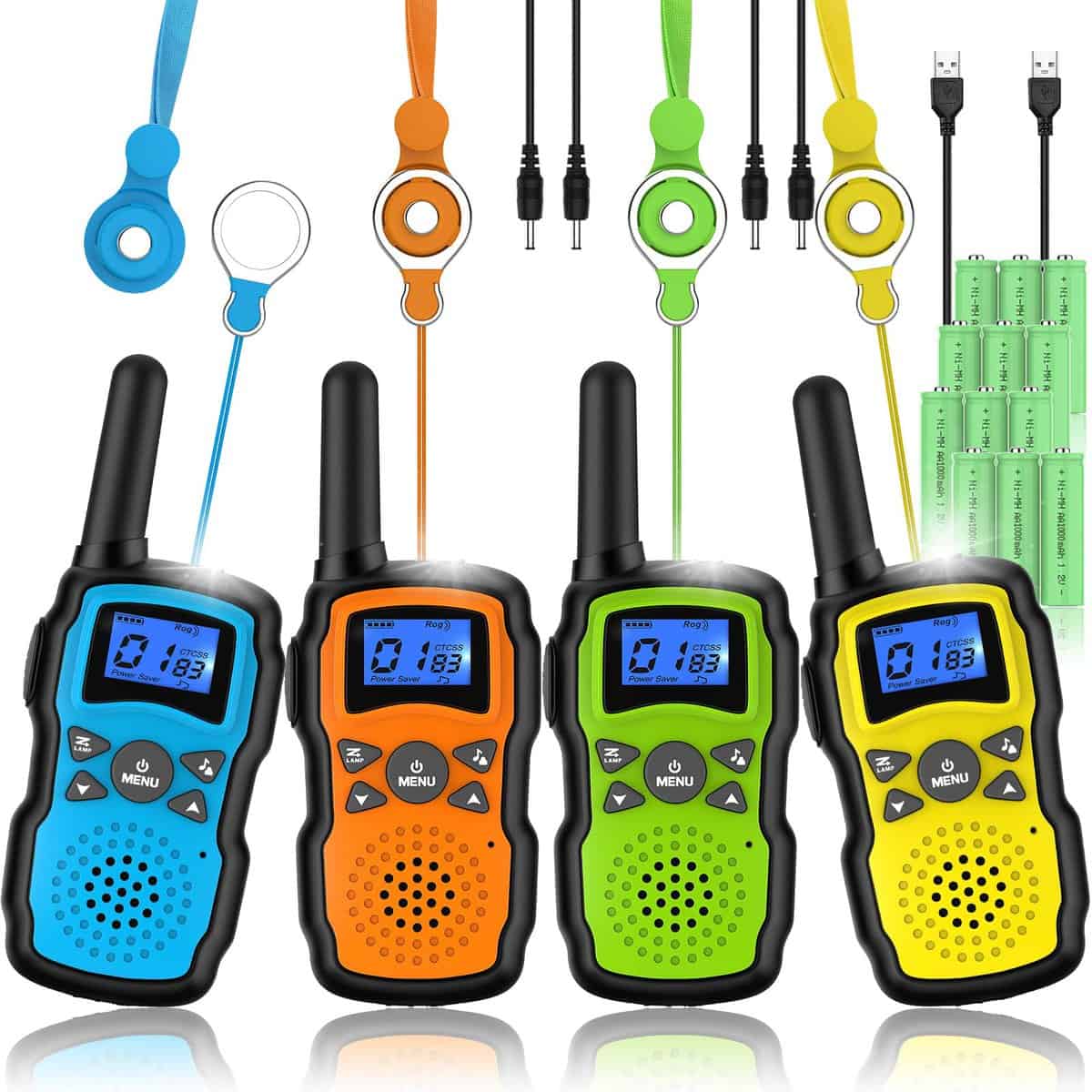 Walkie Talkies para Niños y Adultos Recargables 4 Sets con