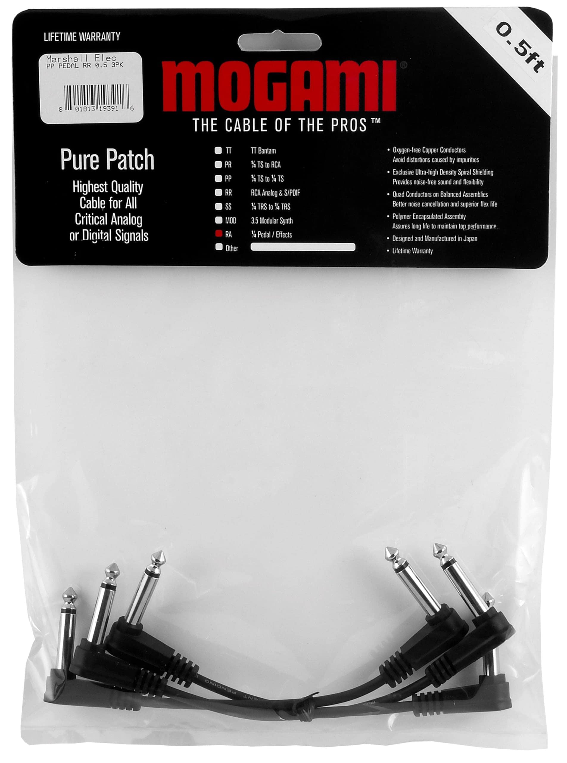 Mogami Pure Patch Cables para Pedal de Efectos, Angulo - Imagen 3
