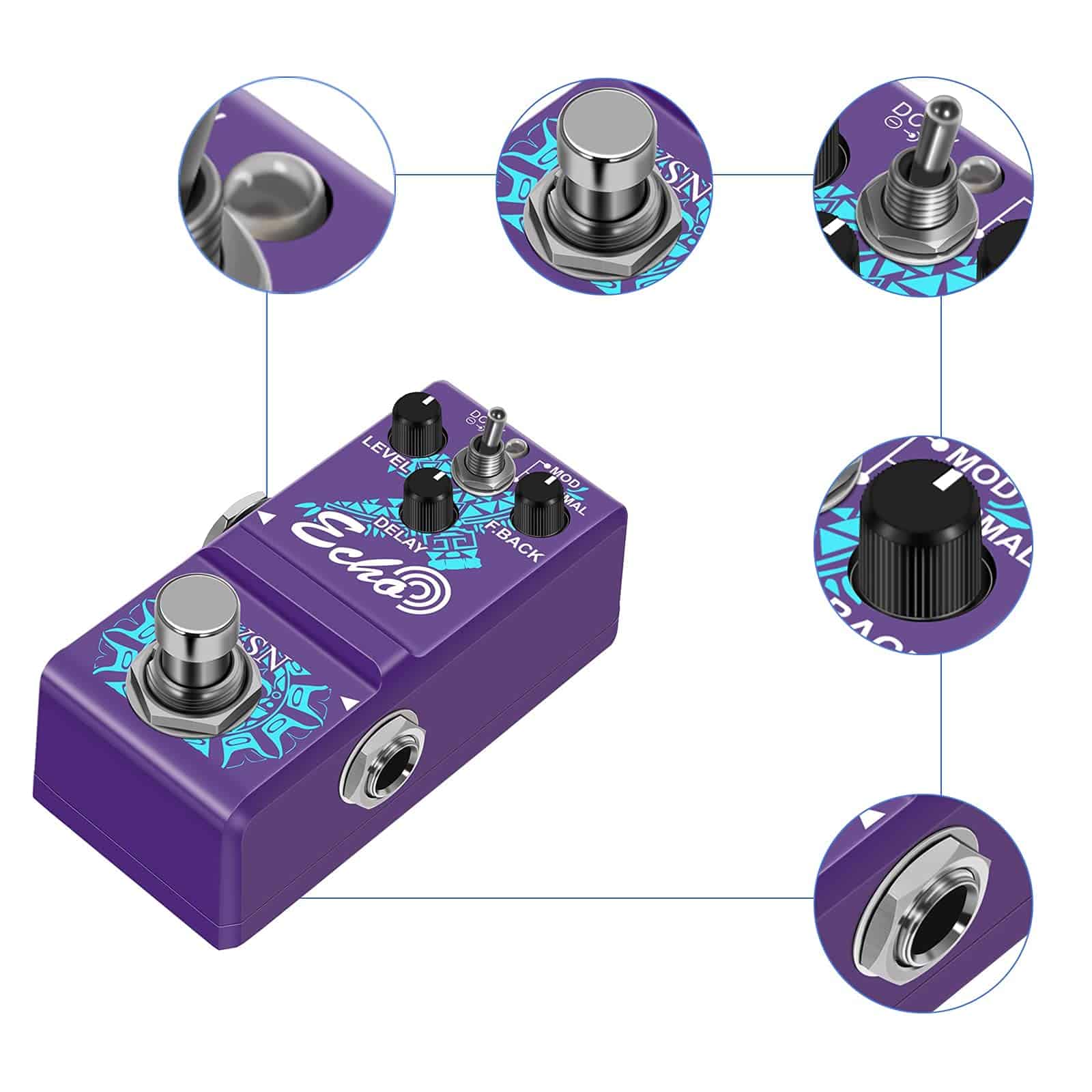 Pedal de Efecto de Guitarra Vintage Delay VSN Pedal de - Imagen 6