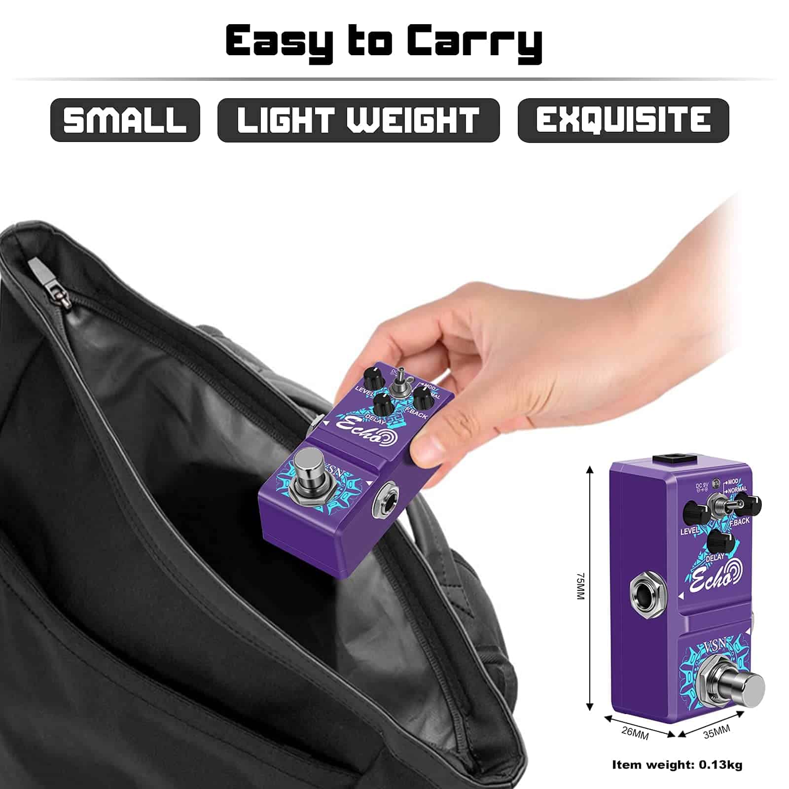 Pedal de Efecto de Guitarra Vintage Delay VSN Pedal de - Imagen 7