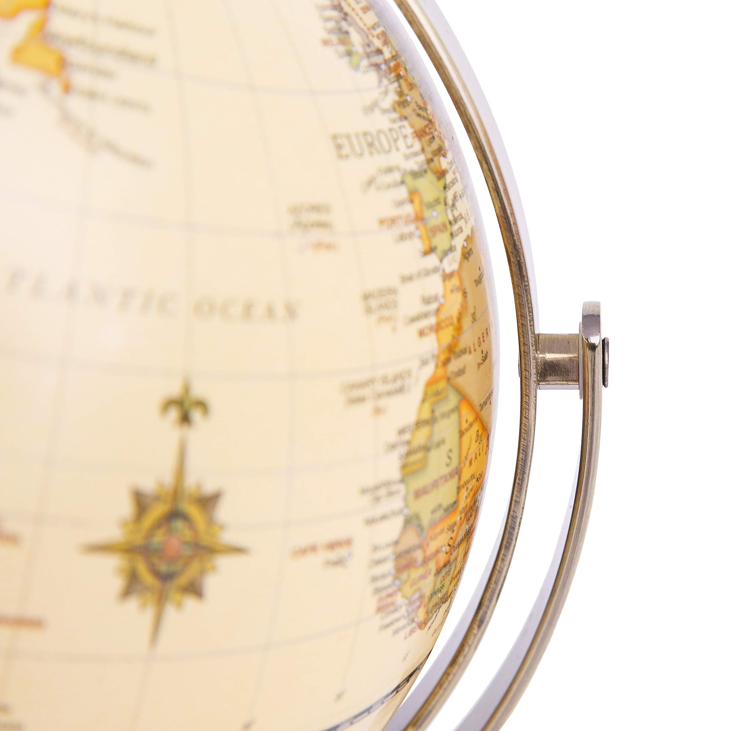 Exerz Globo Terráqueo Antiguo de 8" con Base de Bronce - - Imagen 5