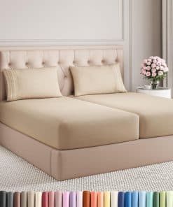 Juego de sábanas de tamaño Split King con 5 piezas -