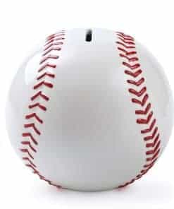Alcancía de béisbol grande de cerámica blanca FORLONG para