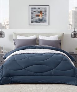 Edredón Acolchado Reversible de Fibra Alternativa para Cama