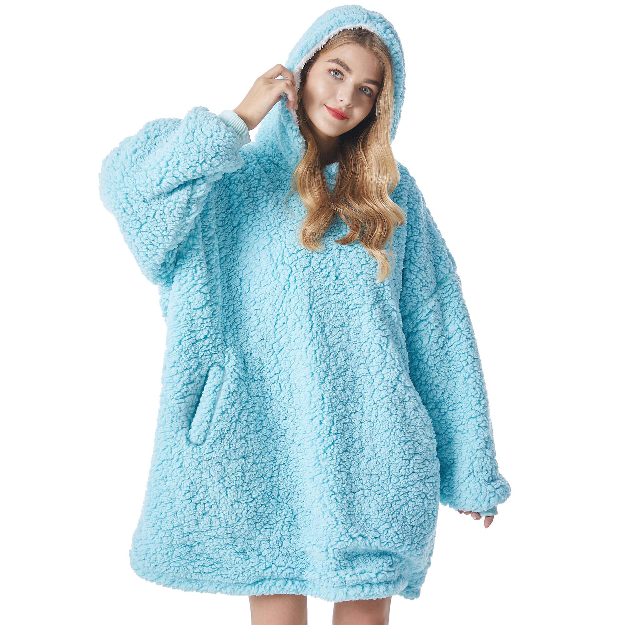 Felicigeely Manta con Capucha, Manta Ponible de Forro Polar