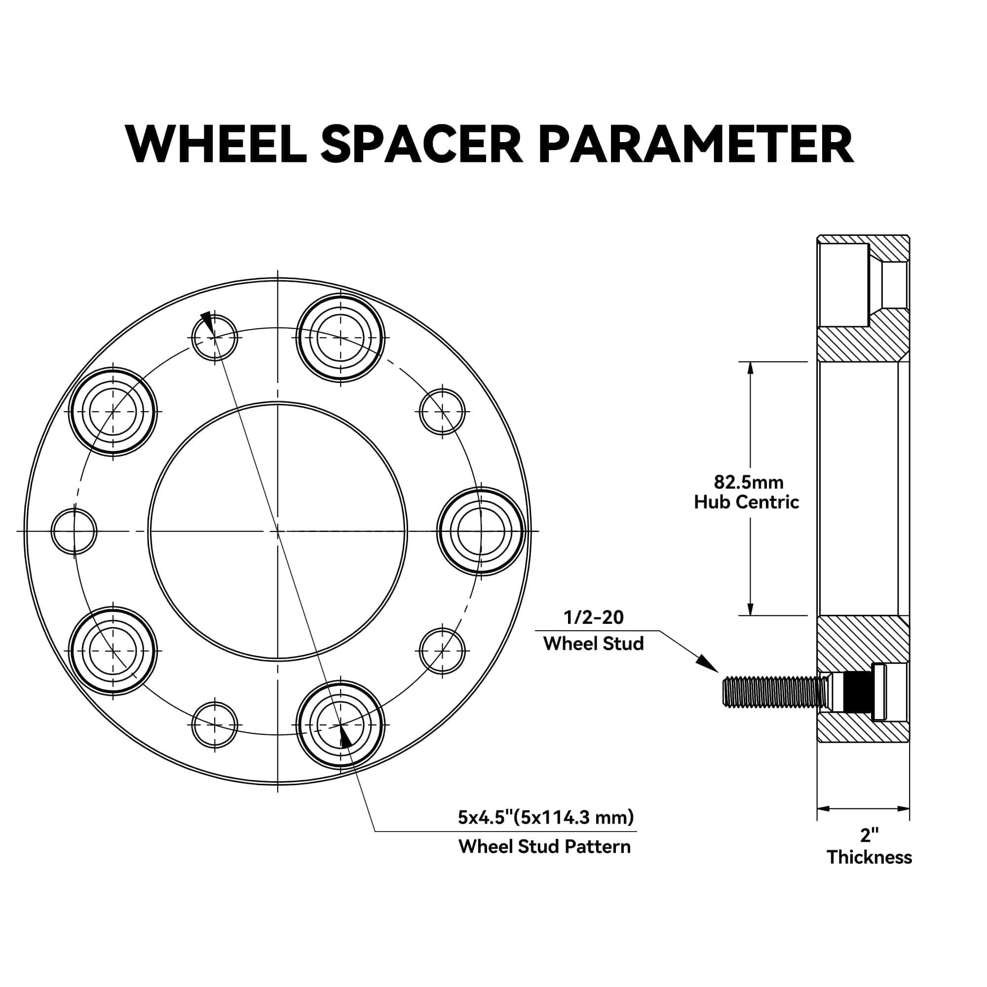 Separadores de rueda Richeer 5x4.5 Compatible con TJ XJ YJ - Imagen 3