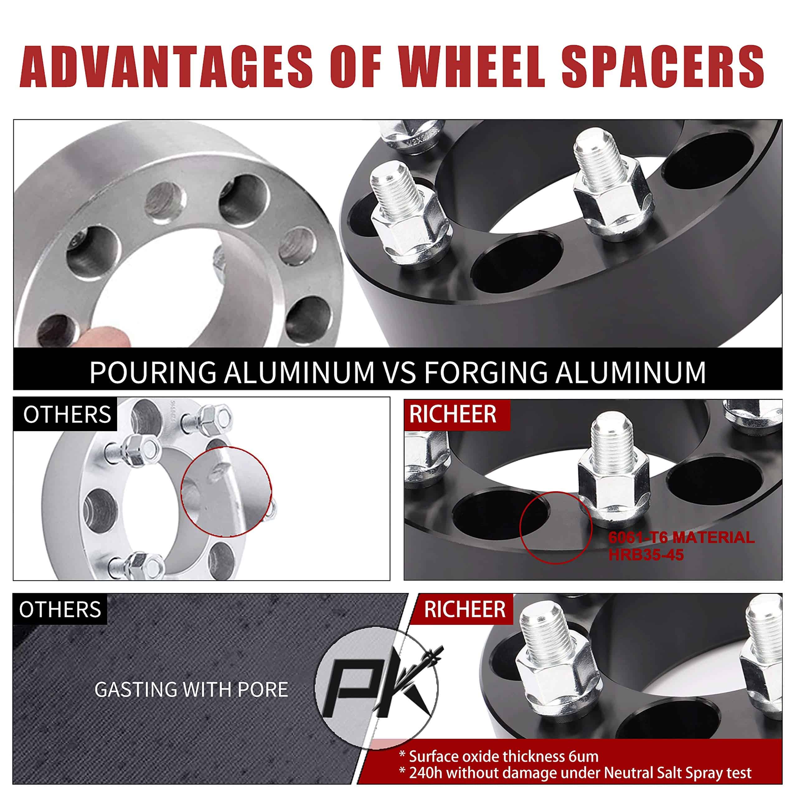 Separadores de rueda Richeer 5x4.5 Compatible con TJ XJ YJ - Imagen 7