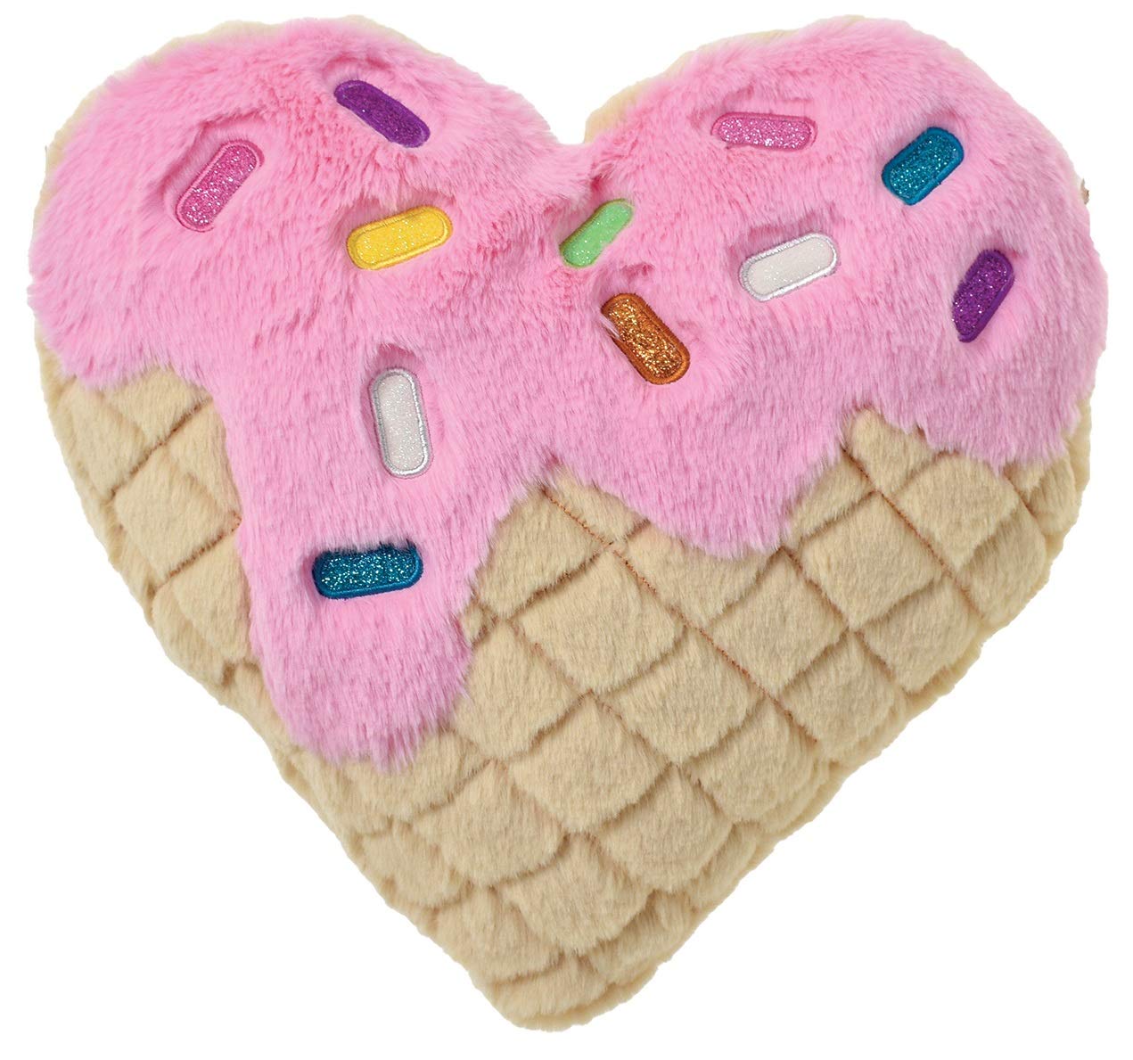 Almohada de Peluche de Cono de Gofre con Forma de Corazón