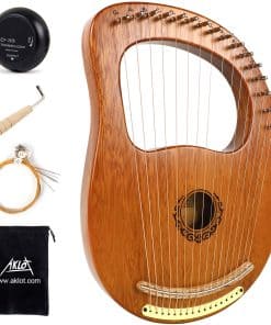 Arpa Lira, AKLOT 16 Cuerdas de Metal Cuerpo de Caoba con