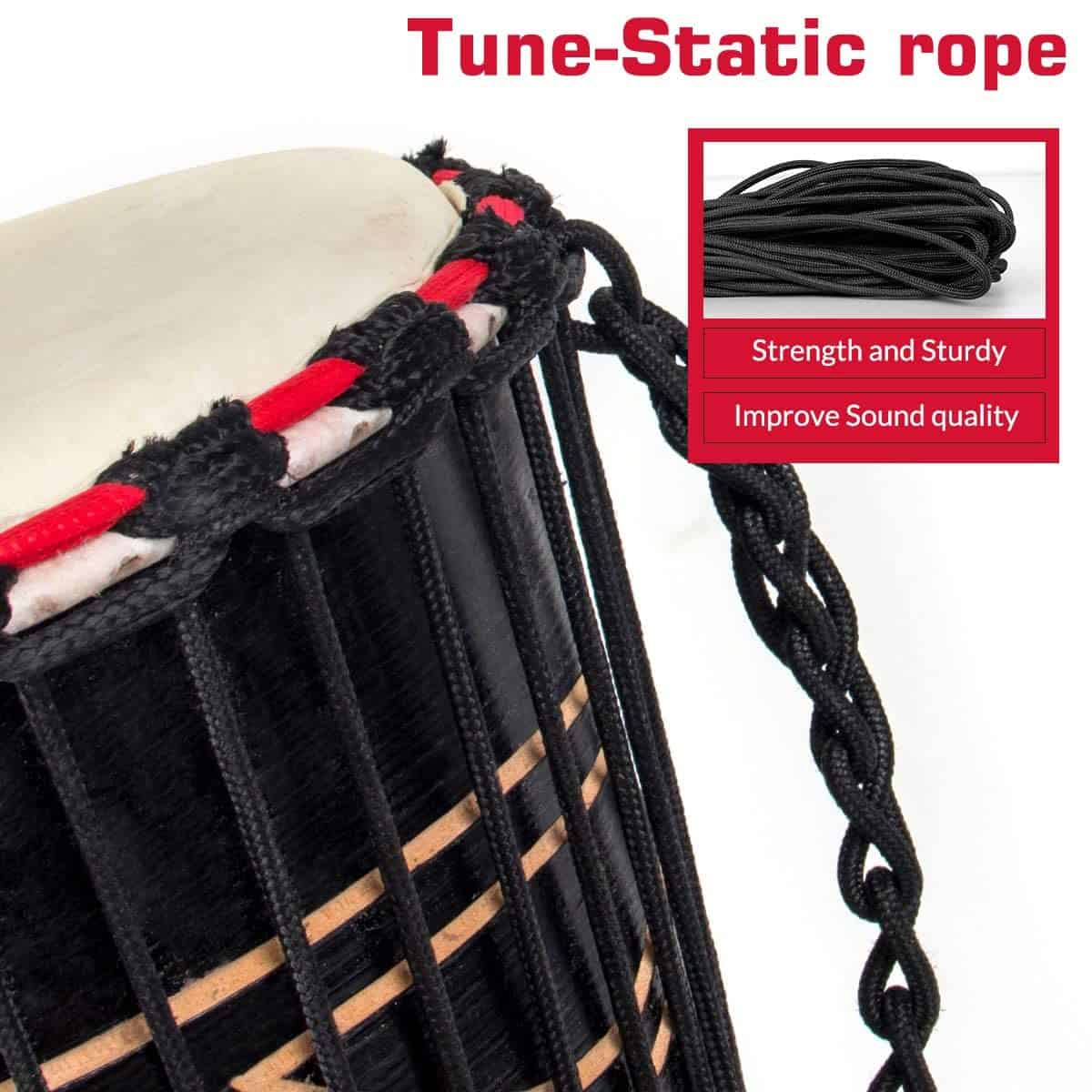 Tambor Djembe, AKLOT Tambor Africano Pintado a Mano 9.5'' x - Imagen 6