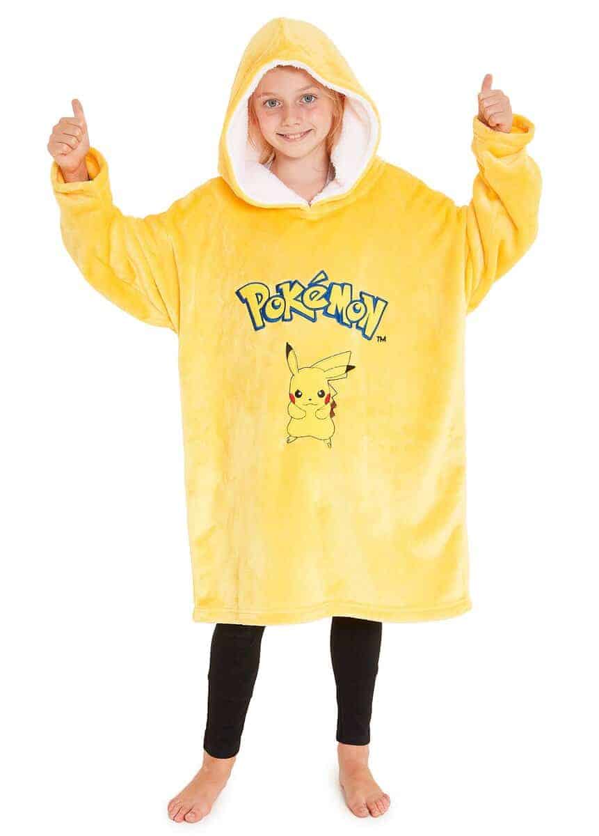 Manta Sudadera con Capucha Pikachu Pokemon para Niños,