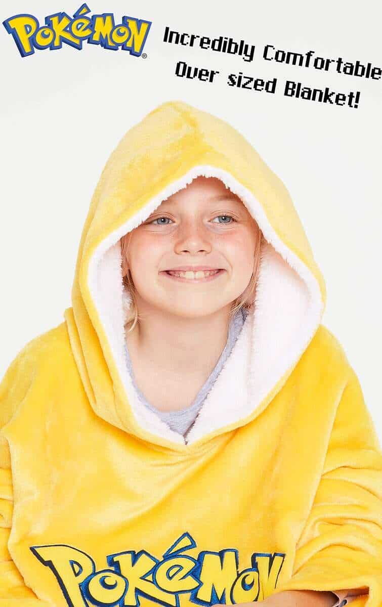 Manta Sudadera con Capucha Pikachu Pokemon para Niños, - Imagen 8