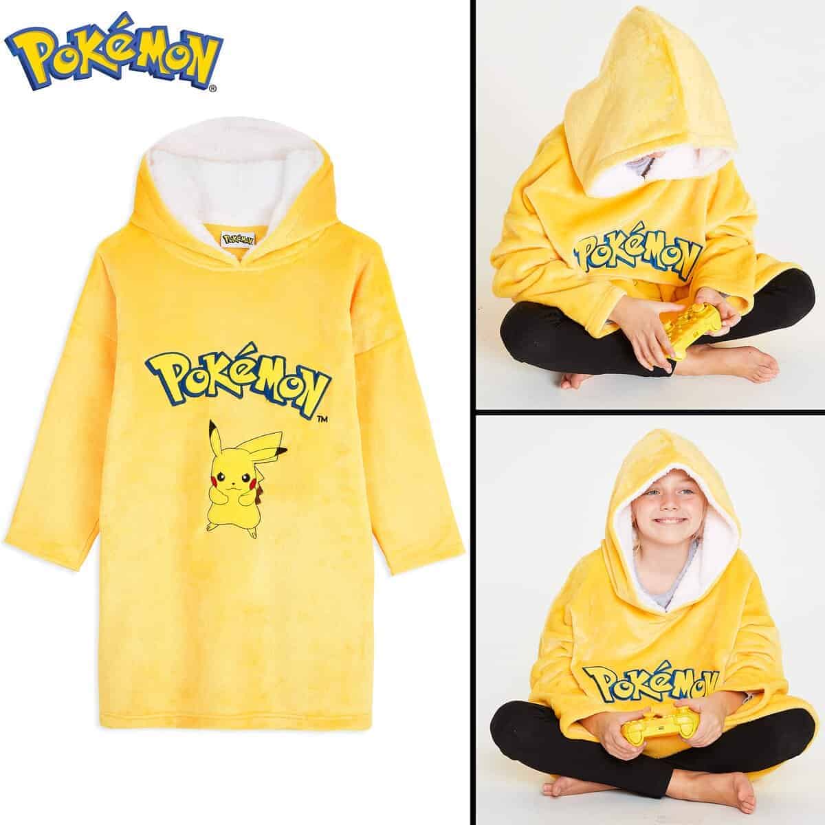 Manta Sudadera con Capucha Pikachu Pokemon para Niños, - Imagen 6