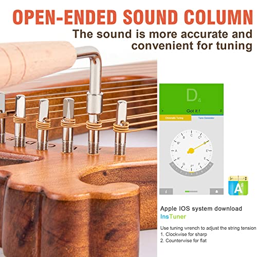 Arpa de Lira, AKLOT 16 Cuerdas de Metal Cuerpo de Caoba con - Imagen 3