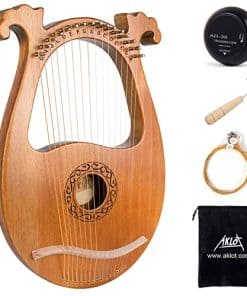Arpa de Lira, AKLOT 16 Cuerdas de Metal Cuerpo de Caoba con