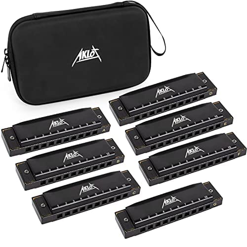 Armonica de Blues, AKLOT 10 Agujeros Armónicas Set para