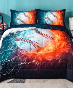 Andency Edredón de béisbol Full (79x90 pulgadas), 3 Piezas