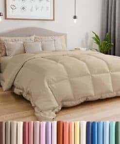 Edredón Alternativo de Tamaño Cal King, Crema - Cálido,