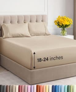 Juego de sábanas King con bolsillos extra profundos - Juego