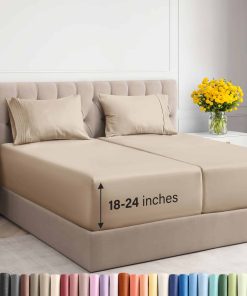 Juego de sábanas extra profundas para cama Split King - 5