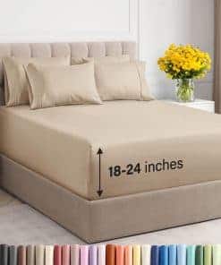 Juego de sábanas extra profundo tamaño Cal King - 6 piezas