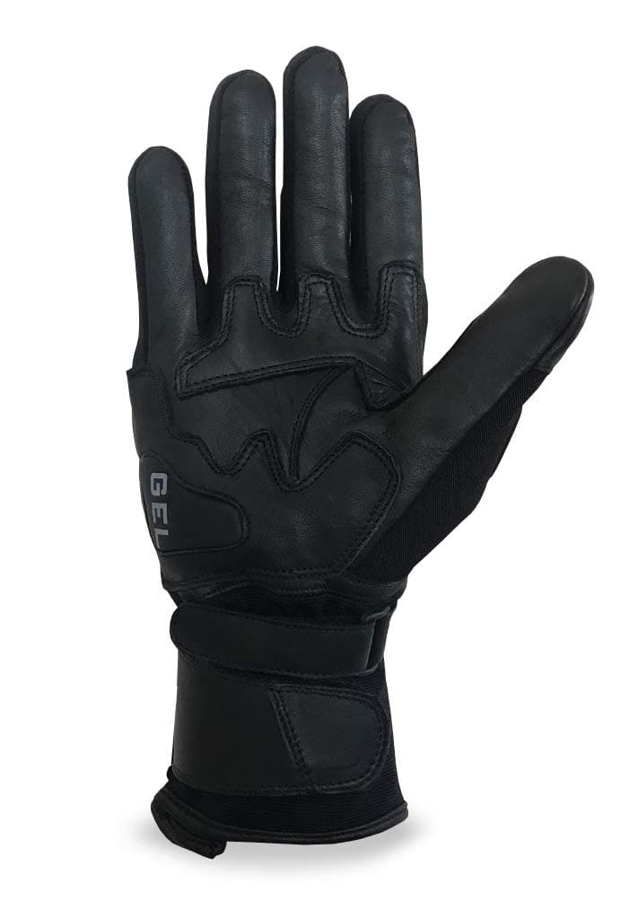 Guantes de cuero de vaca con tela -Negro - Imagen 3