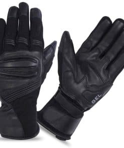 Guantes de cuero de vaca con tela -Negro