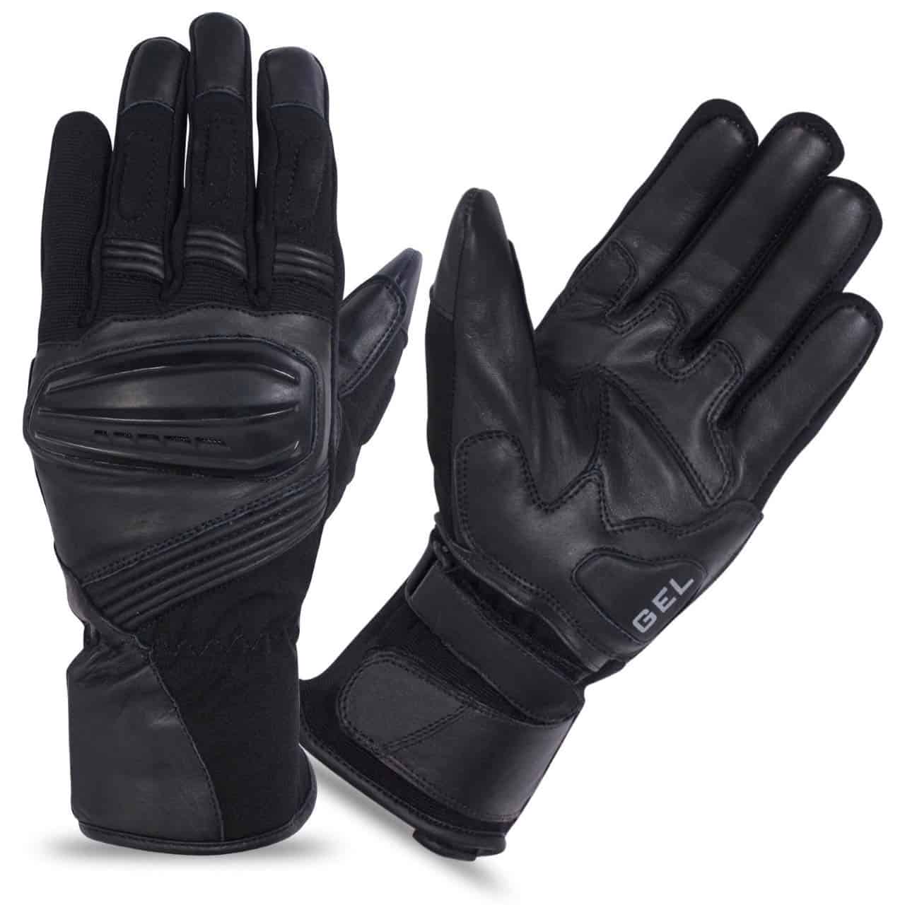 Guantes de cuero de vaca con tela -Negro