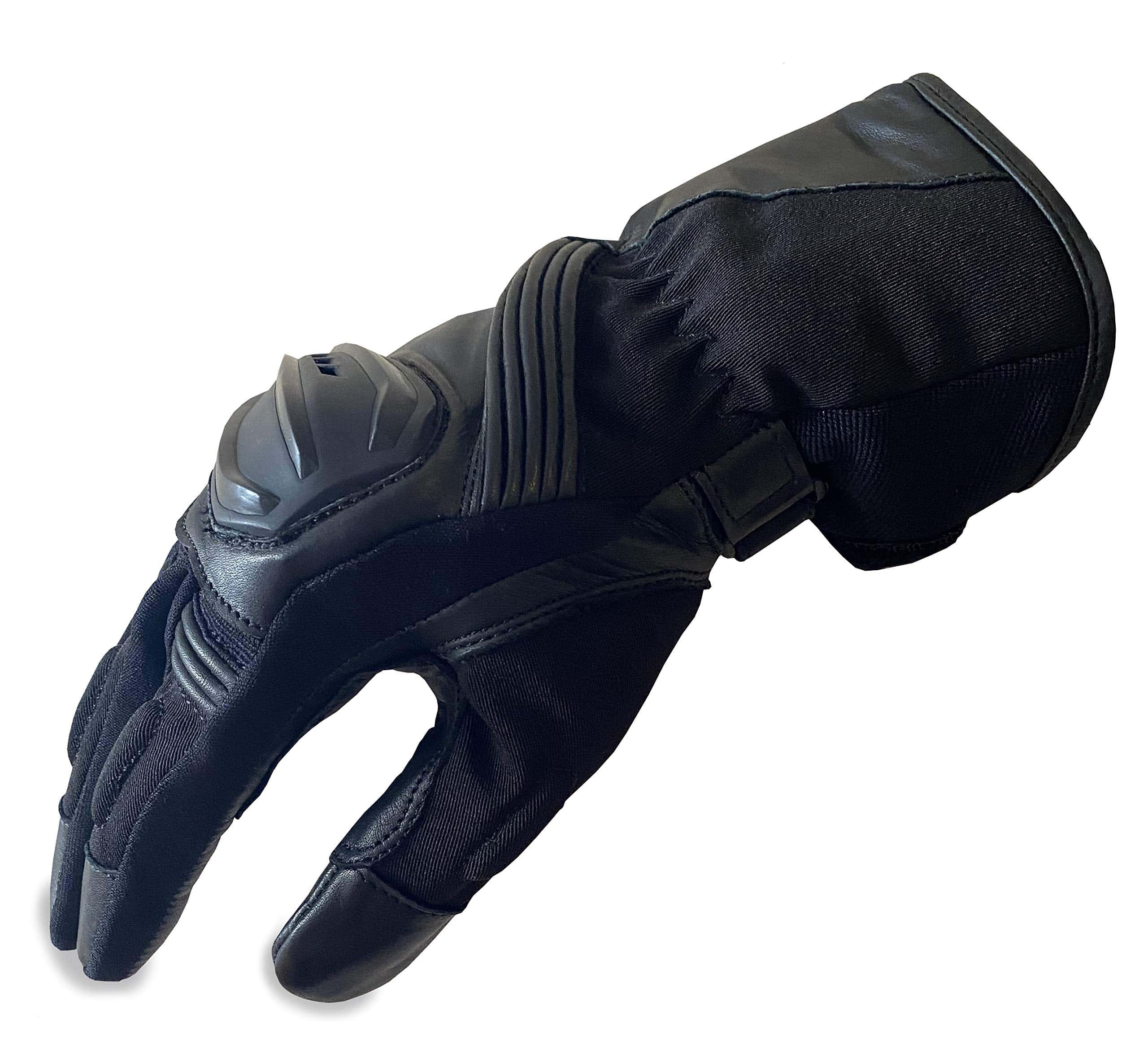 Guantes de cuero de vaca con tela -Negro - Imagen 4